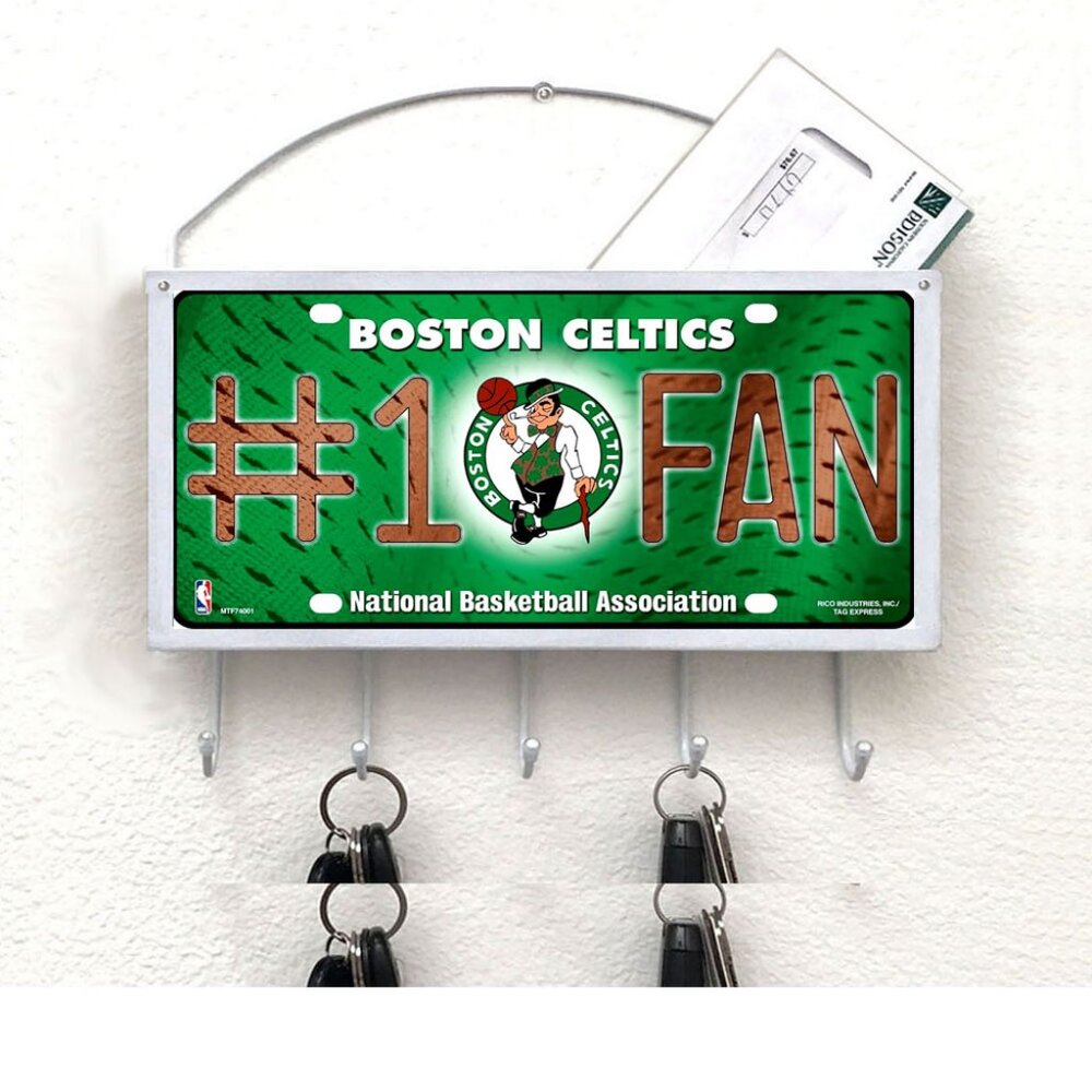Boston Celtics Mail Organizer, Mail Holder, Key Rack, Mailbox, NBA